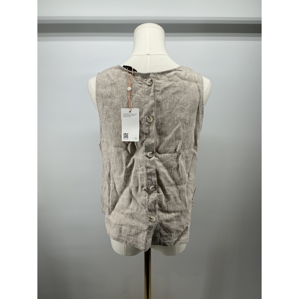 100% European Linen Cropped Tank - Picture 3 of 4